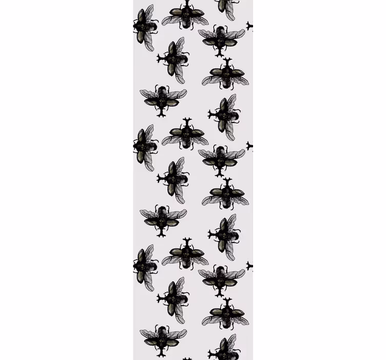 Papel tapiz animales patrón de insecto negro - TenVinilo
