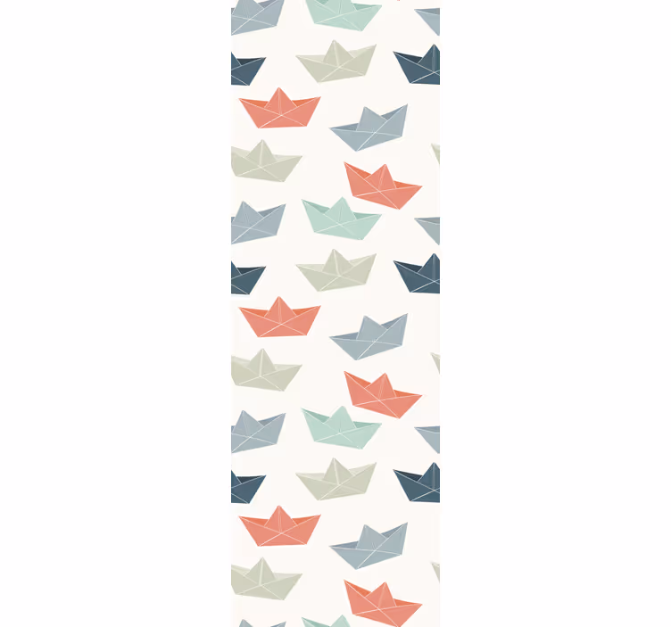 Papel tapiz infantil barcos de origami - TenVinilo