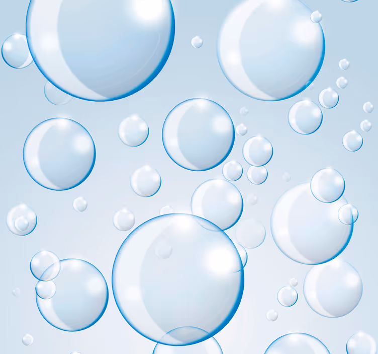 Papel pintado baño 3D patrón burbujas - TenVinilo