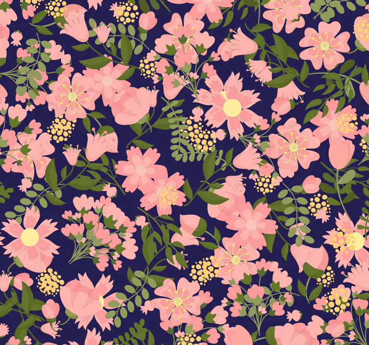 Papel tapiz flores armonía floral - TenVinilo