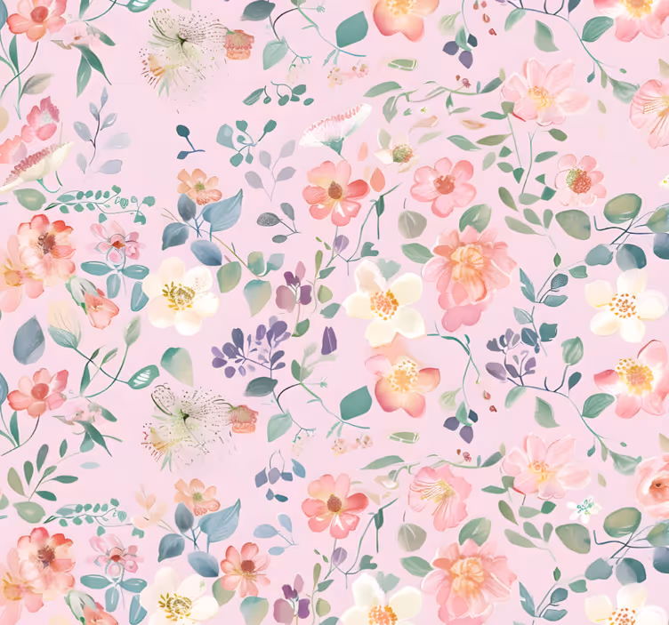 Papel tapiz rosa explosión de primavera - TenVinilo