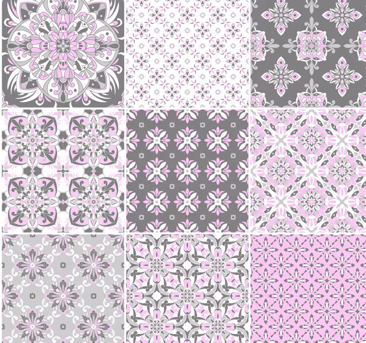 Papel tapiz azulejos motivos de patrones de baldosas - TenVinilo