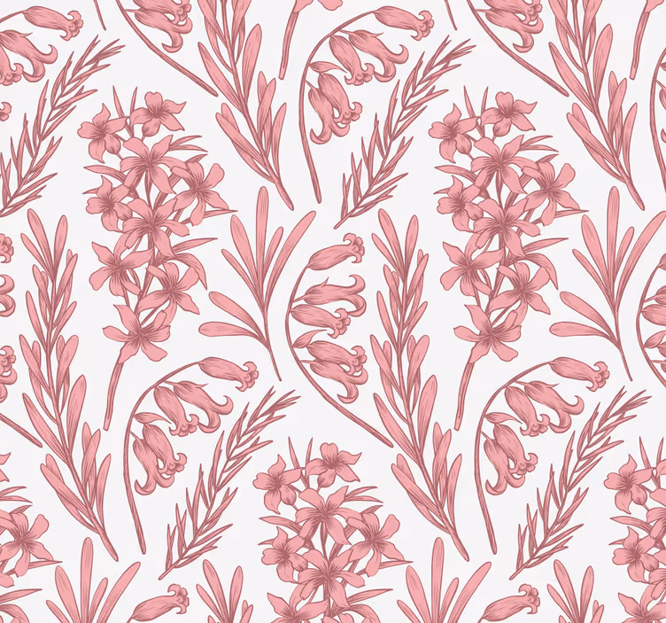 Papel tapiz flores patrón floral de lavanda - TenVinilo