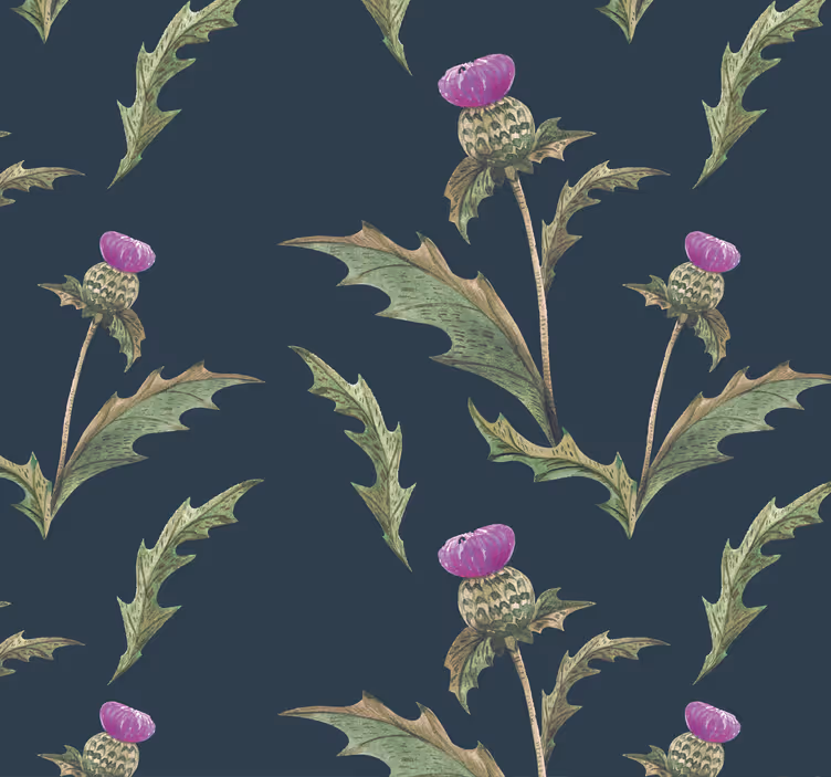 Papel para paredes de flores espina de Escocia - TenVinilo