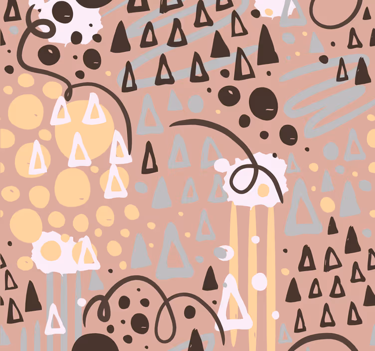 Papel pintado infantil de nubes y triángulos - TenVinilo