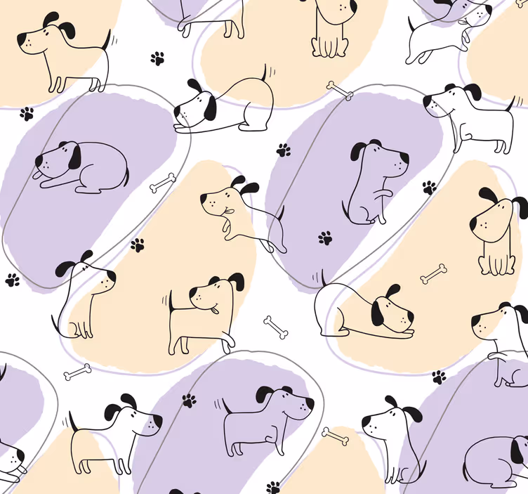 Papel pintado perros patrón de perro nórdico - TenVinilo