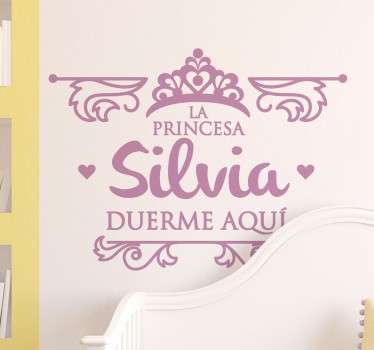 Pegatina personalizada princesa duerme