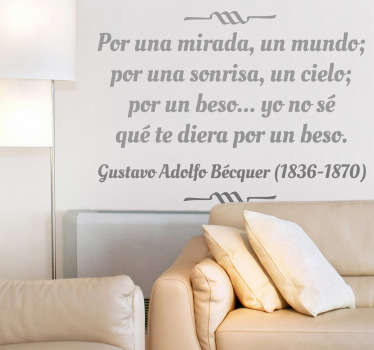 Vinilo decorativo texto Bécquer