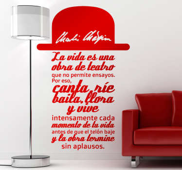 Vinilo decorativo texto Chaplin