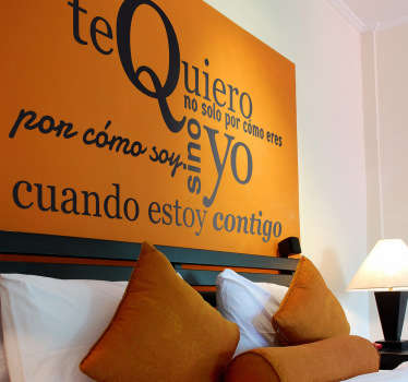 Vinilo decorativo texto te quiero