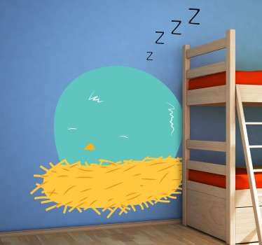 Vinilo infantil pollito Lolo dormido