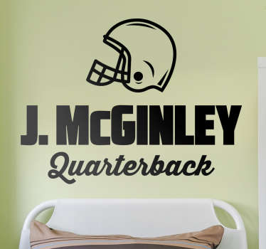 Vinilo nombre personalizable quarterback