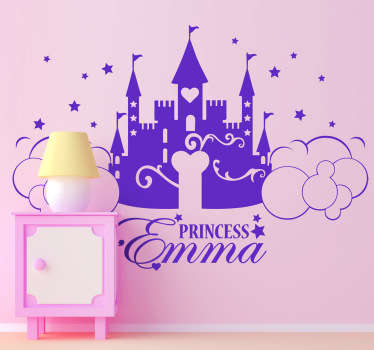 Vinilo para niñas castillo personalizado