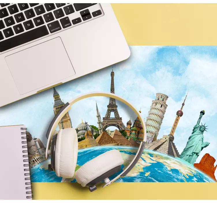 Alfombrilla raton XXL monumentos famosos - TenVinilo