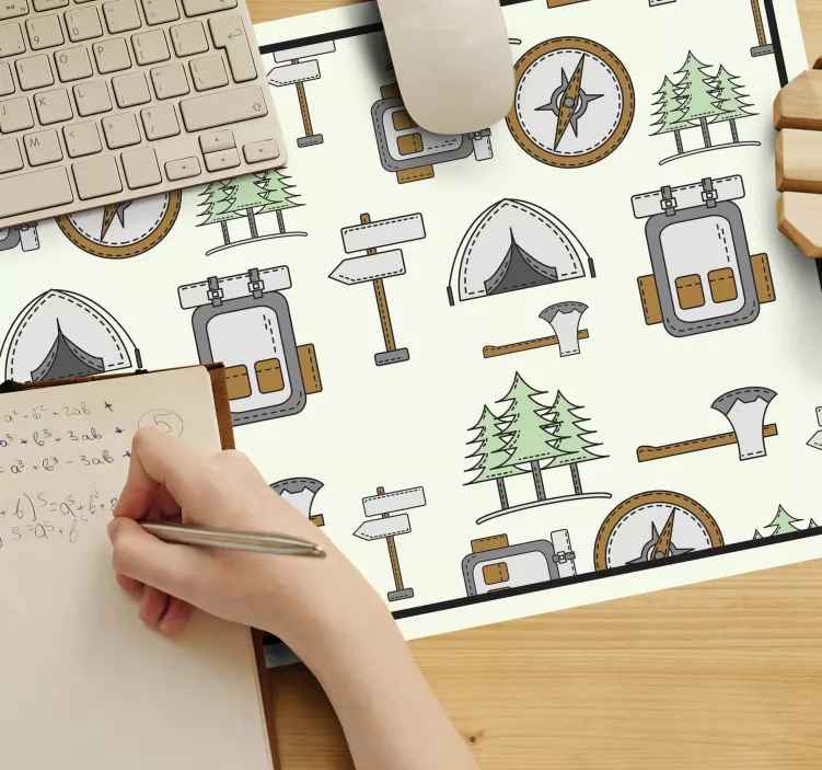 Alfombrilla de ratón texturas Lindo equipo de campamento - TenVinilo