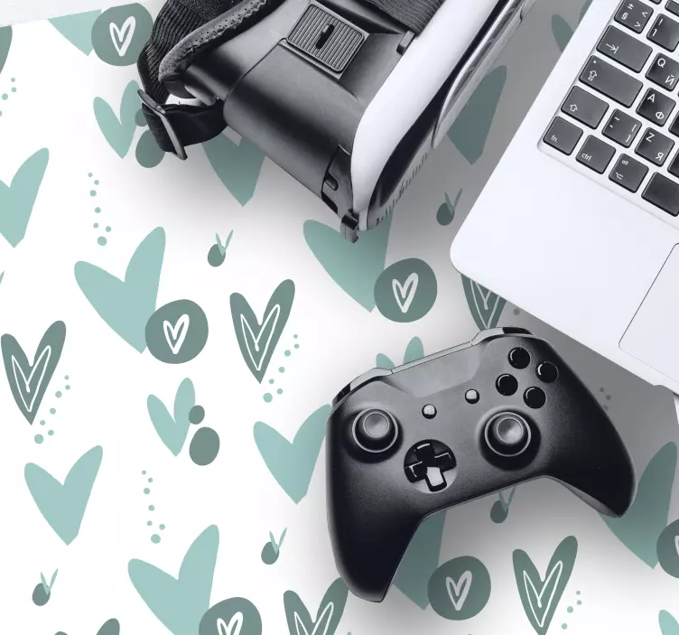 Alfombrilla raton original Lindos corazones azules - TenVinilo