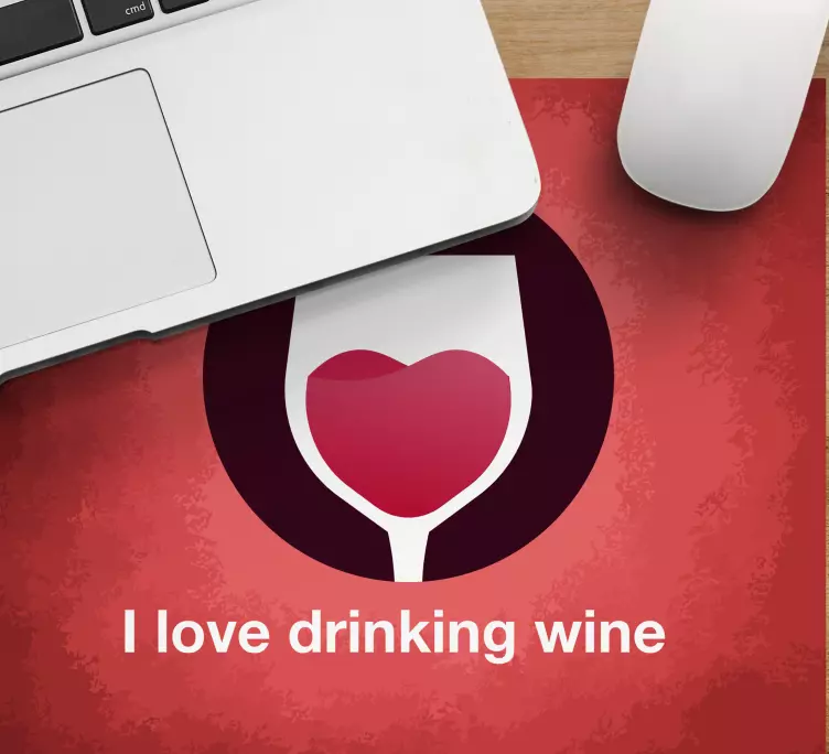 Alfombrilla raton original Me encanta beber vino - TenVinilo