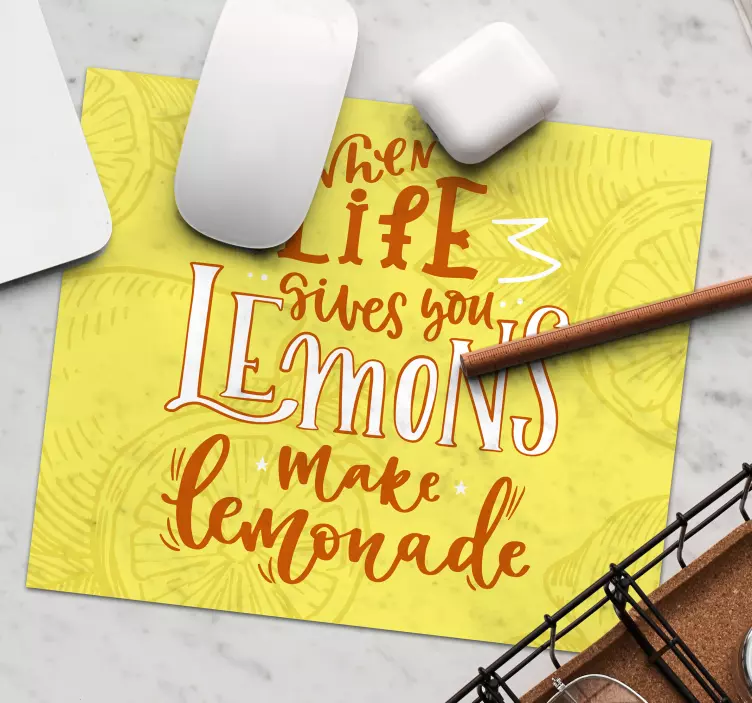 Mouse pad frases lema de vida de limonada - TenVinilo