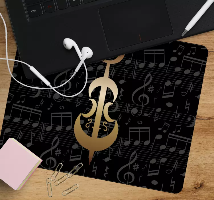 Mousepad símbolo de notas musicales - TenVinilo