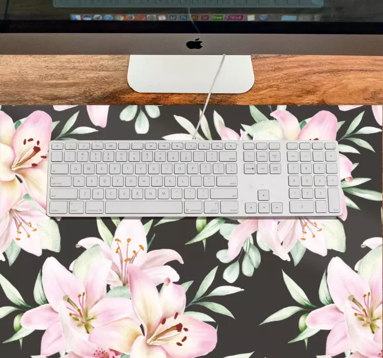 Mouse pad texturas arreglo floral de lirios - TenVinilo
