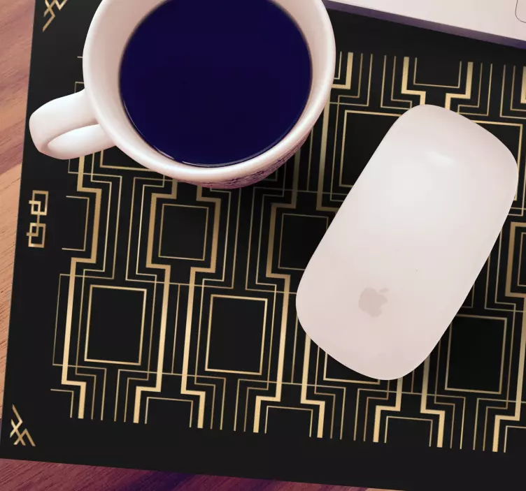 Mouse pad texturas líneas geométricas doradas - TenVinilo