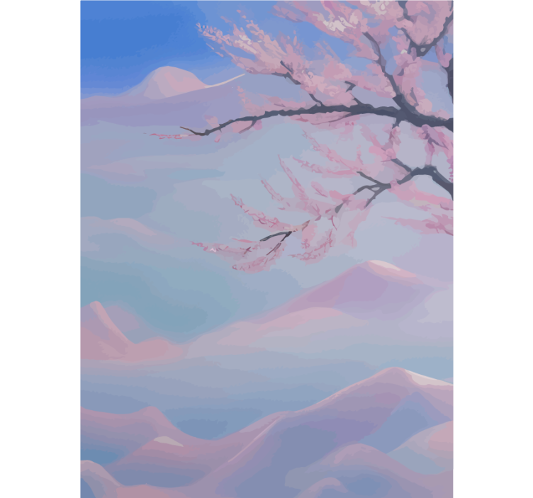 Persiana enrollable para baño rama de flores de cerezo zen - TenVinilo