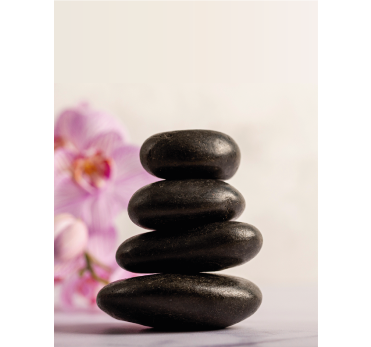 Persiana enrollable para baño bambúes zen y orquídeas rosadas - TenVinilo