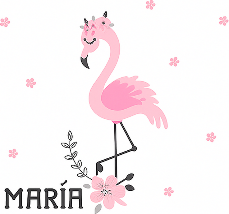 Persiana enrollable infantil flamenco rosa con nombre - TenVinilo