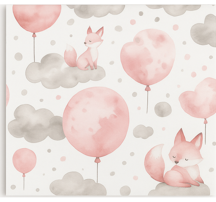 Persiana enrollable infantil globos y nubes pastel - TenVinilo