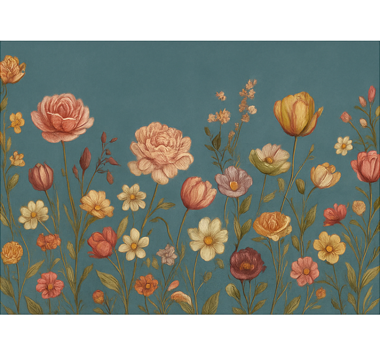 Persiana enrollable cuarto matrimonio prado floral terroso - TenVinilo