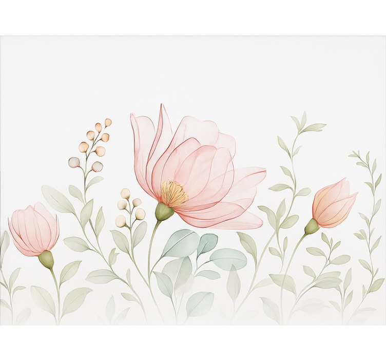 Persiana enrollable cuarto matrimonio flores abstractas - TenVinilo