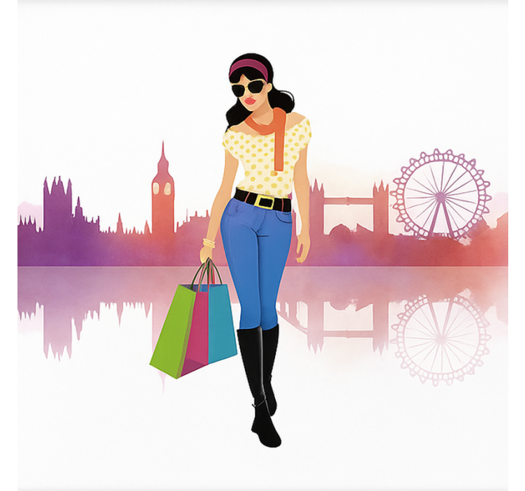 Persiana enrollable juvenil chica de ciudad londinense - TenVinilo