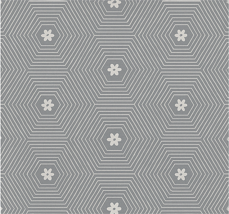 Persiana enrollable juvenil hexágono gris geométrico - TenVinilo