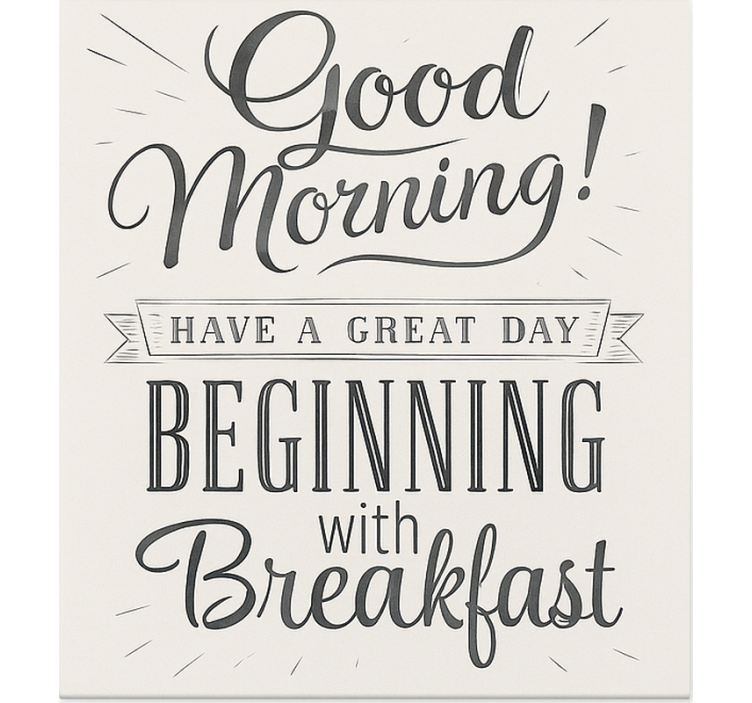 Persiana enrollable para comedor buenos días desayuno - TenVinilo