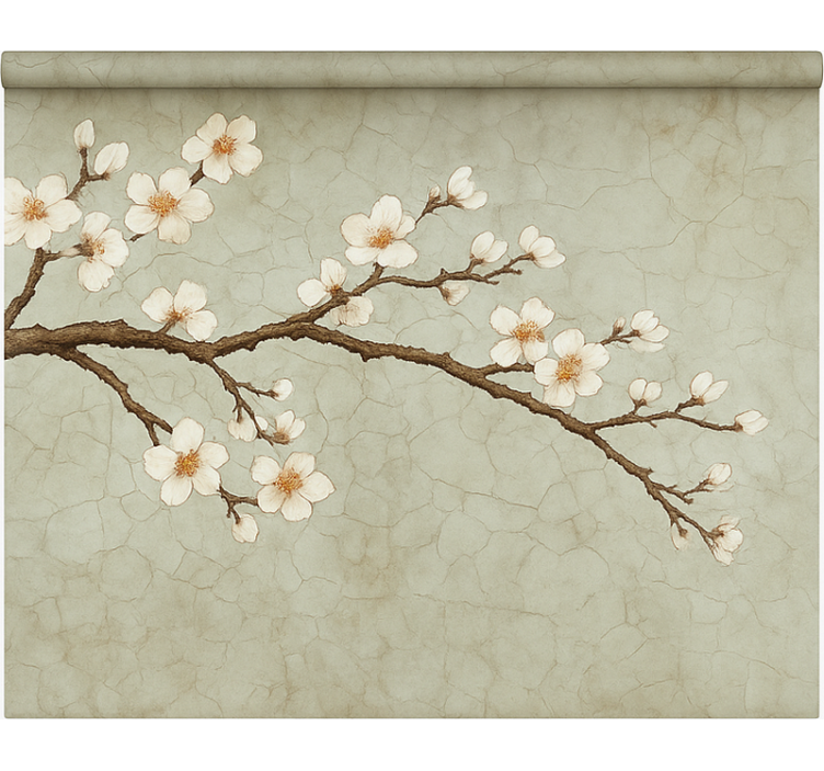 Persiana enrollable para comedor árbol japonés en flor - TenVinilo