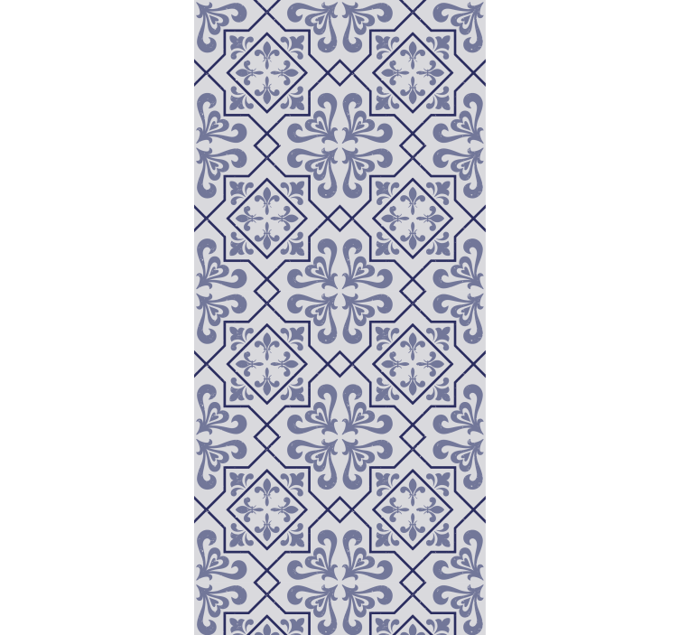 Persiana enrollable para cocina azulejo octogonal azul - TenVinilo