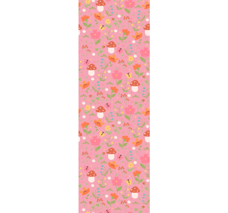 Persiana enrollable infantil patrón de setas florales - TenVinilo