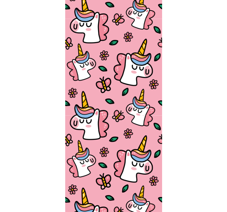 Persiana enrollable infantil unicornio con flores - TenVinilo