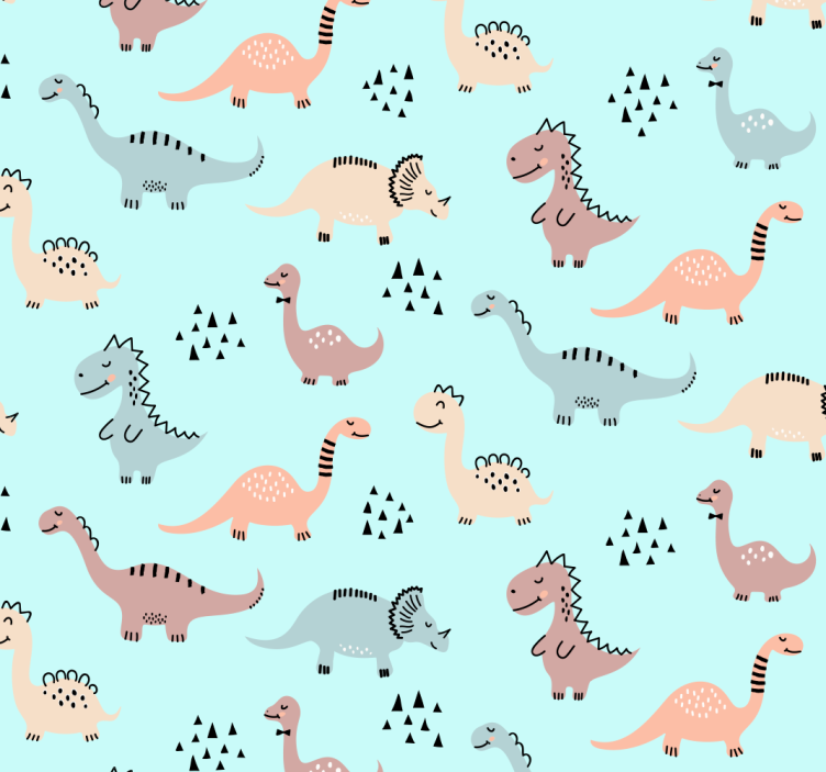 Persiana enrollable infantil fondo azul con dinosaurios - TenVinilo