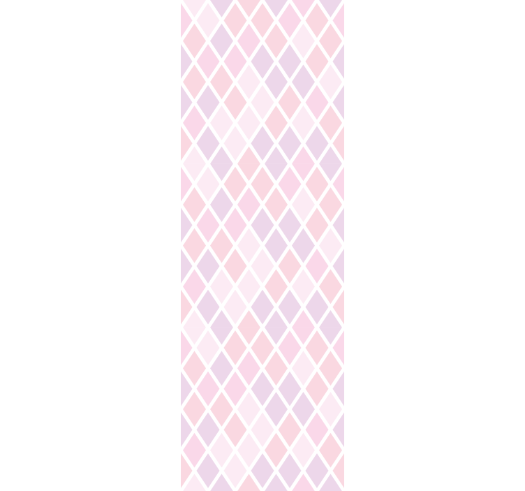 Persiana enrollable infantil diseño rombos rosa y blanco - TenVinilo