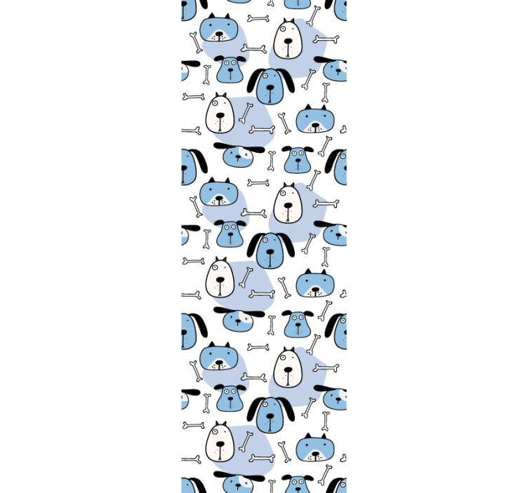 Persiana enrollable infantil estampado de perros azules - TenVinilo