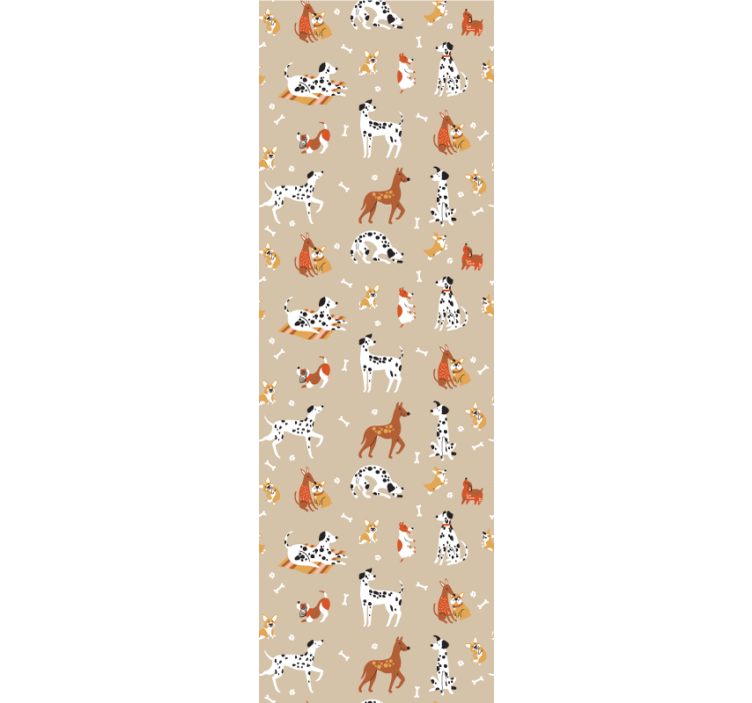 Persiana enrollable infantil perros bonitos aislados beige - TenVinilo