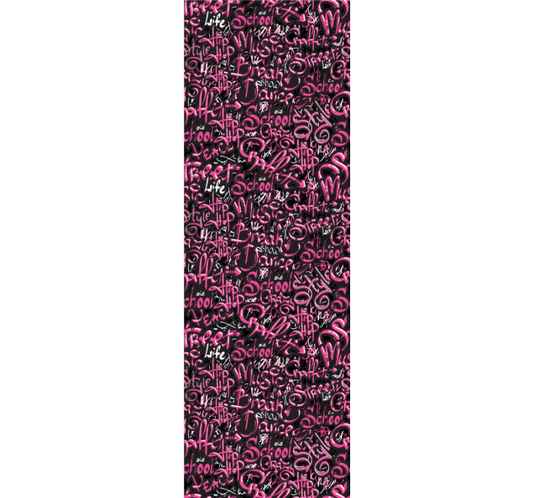 Persiana enrollable juvenil graffiti rosa y negro - TenVinilo