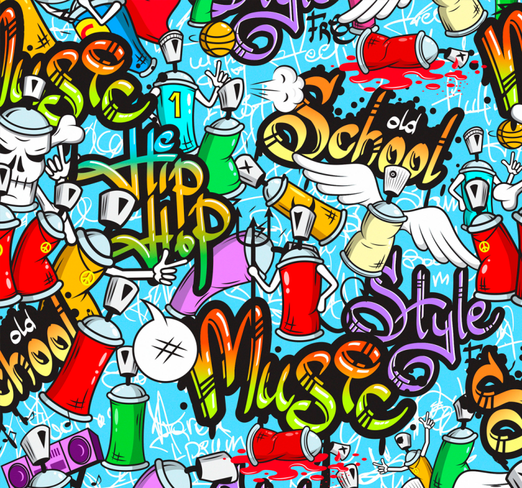 Persiana enrollable juvenil cultura hip-hop graffiti - TenVinilo