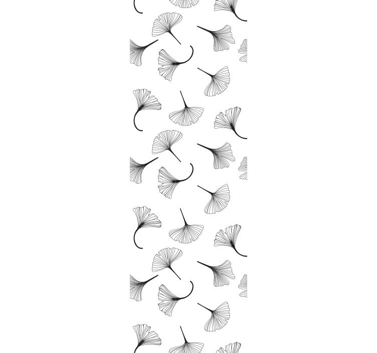 Persiana enrollable moderno patrón hojas de ginkgo negro - TenVinilo