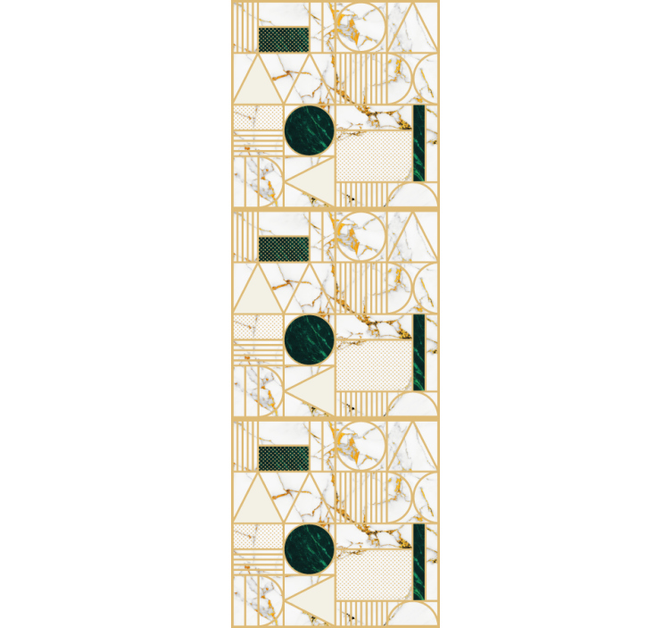 Persiana enrollable moderno mármol blanco geométrico - TenVinilo