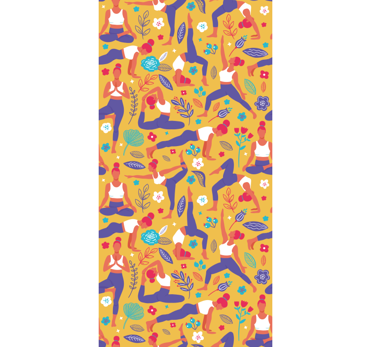 Persiana enrollable moderno garabato de yoga dibujado a mano - TenVinilo