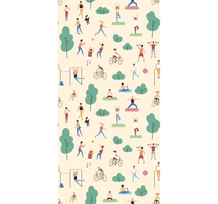 Persiana enrollable moderno personas practicando deportes - TenVinilo