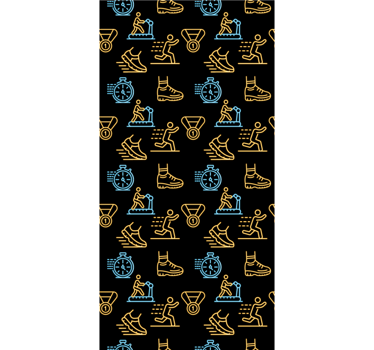 Persiana enrollable moderno íconos vectoriales neón negro - TenVinilo