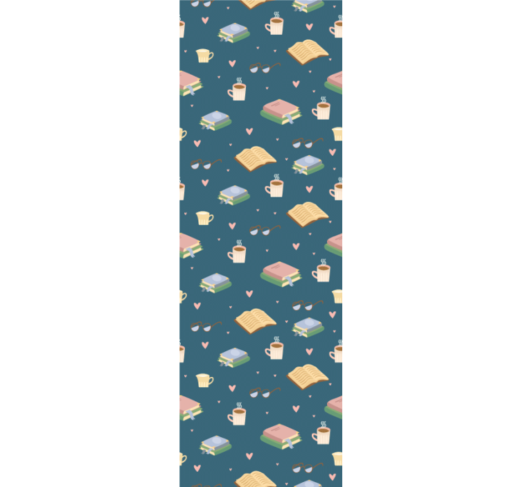 Persiana enrollable moderno té libros y café - TenVinilo